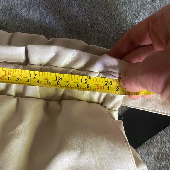 BAGATELLE COLLECTION Bone Paperbag Waist Pants Sz L - Picture 11 of 13